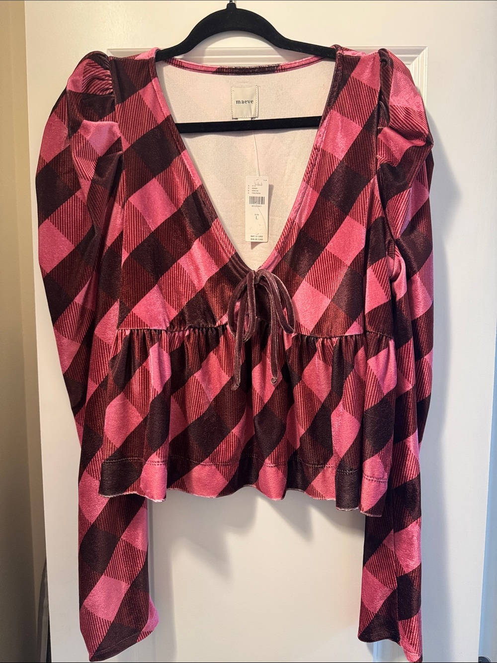 Maeve Velvet Babydoll Top